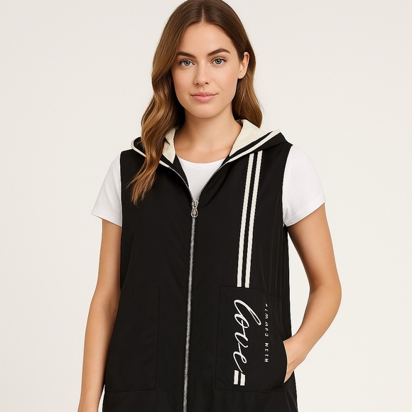 Michael Tyler Collections Black Hooded Vest – Size M (New with Tags) - Picture 4 of 4